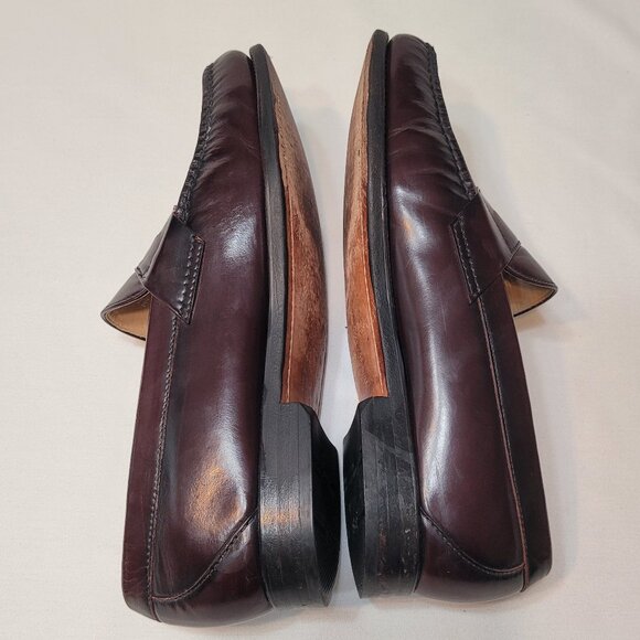 SAS Vintage Handsewn Brown Leather Slip On Loafer Moc Pinch Toe Shoe Men's 10M - Picture 5 of 12